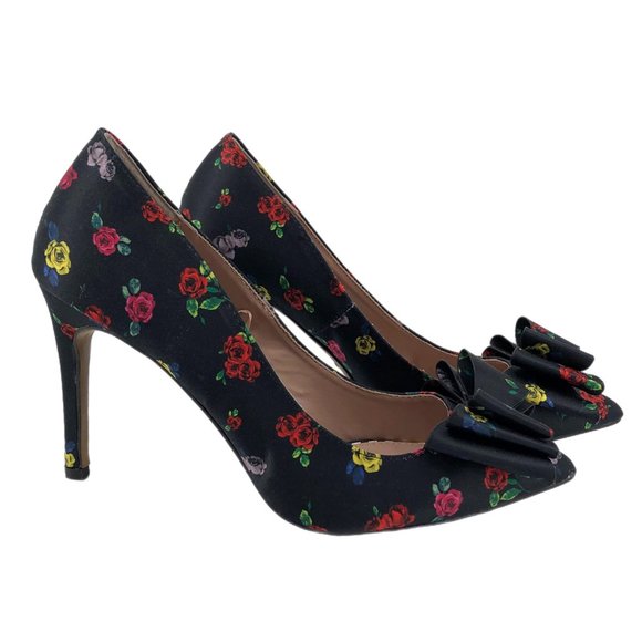 Betsey Johnson Shoes - Betsey Johnson Black & Red Floral Stiletto Heels | Perfect For Any Occasion